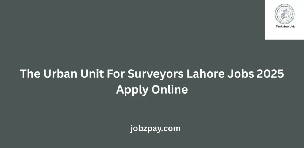The Urban Unit For Surveyors Lahore Jobs 2025 Apply Online