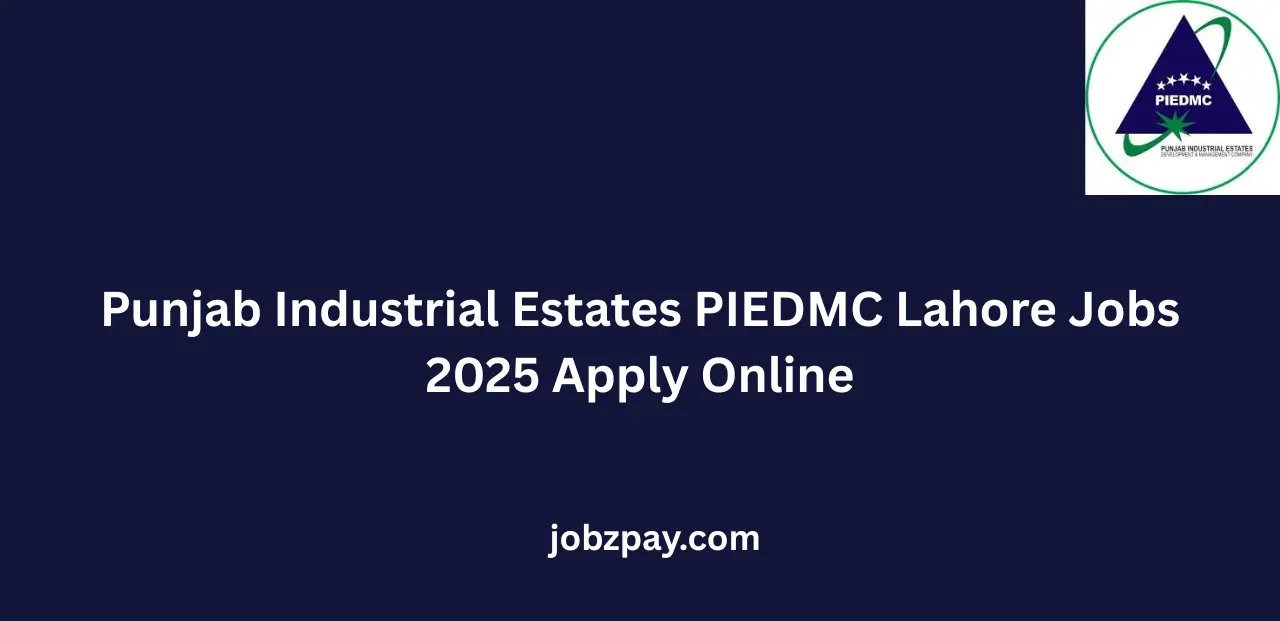 Punjab Industrial Estates PIEDMC Lahore Jobs 2025 Apply Online
