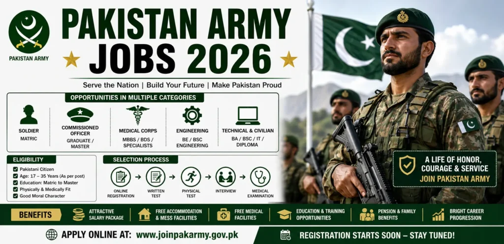 Pakistan Army Jobs 2026 Complete Guide to Eligibility Application Process and Preparation
