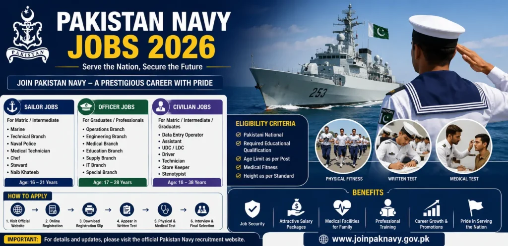 Pakistan Navy Jobs 2026 Complete Guide to Eligibility Application Process and Career Opportunities